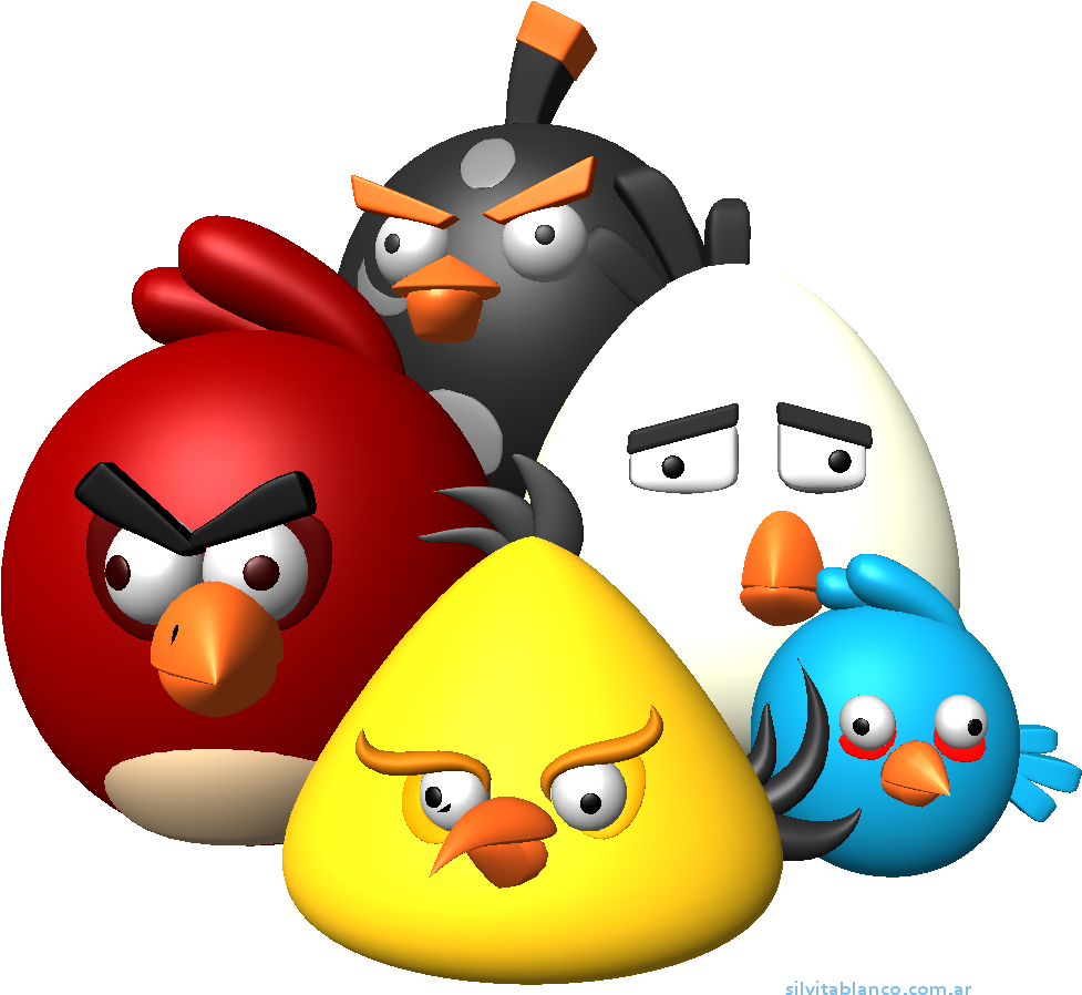 Angry Birds Characters3 D PNG Image