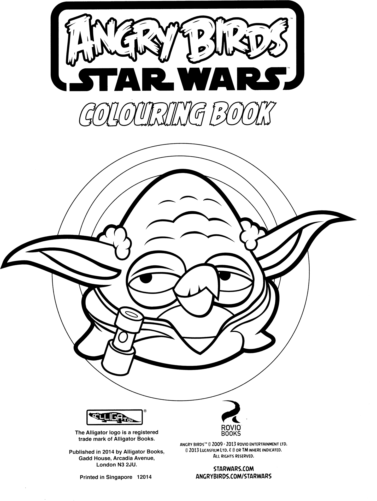 Angry Birds Star Wars Yoda Coloring Page PNG Image