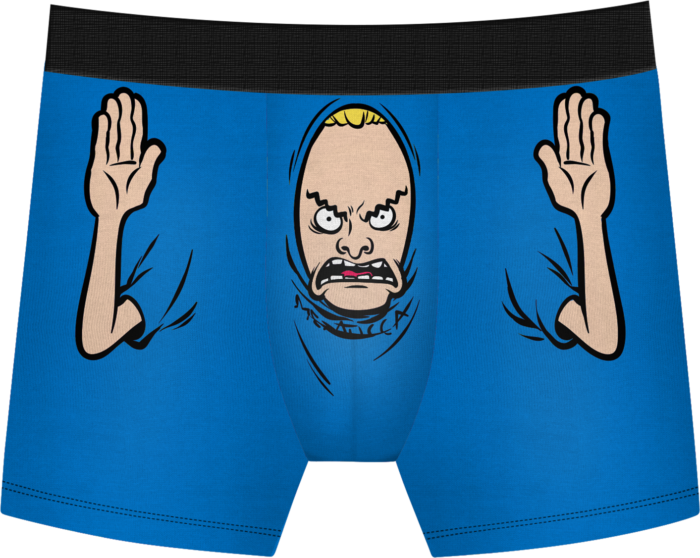 Angry Cartoon Face Boxer Shorts PNG Image