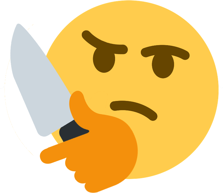 Angry Emoji Holding Knife PNG Image