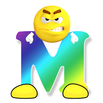 Angry Emoji Letter M PNG Image