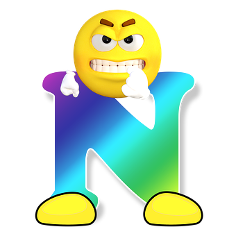 Angry Emoji Letter N PNG Image