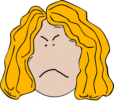 Angry Face Cartoon Illustration PNG Image