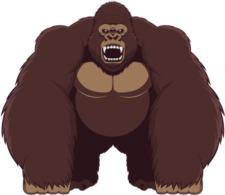 Angry Gorilla Cartoon PNG Image