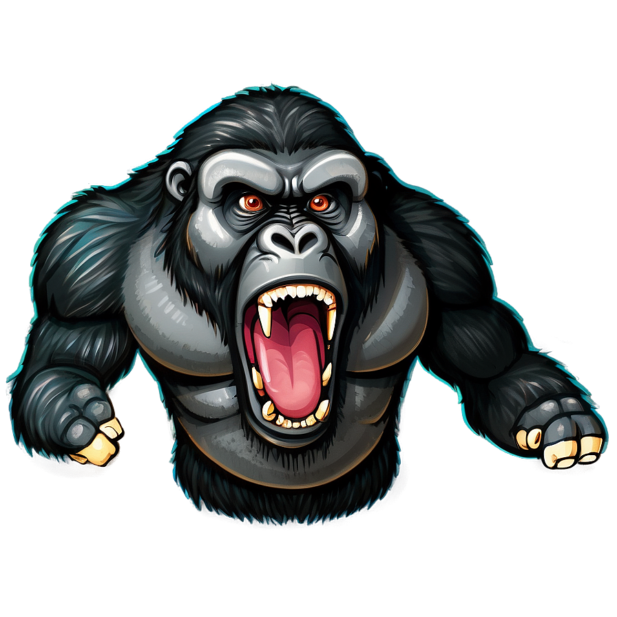 Angry Gorilla Drawing Png Ahq24 PNG Image