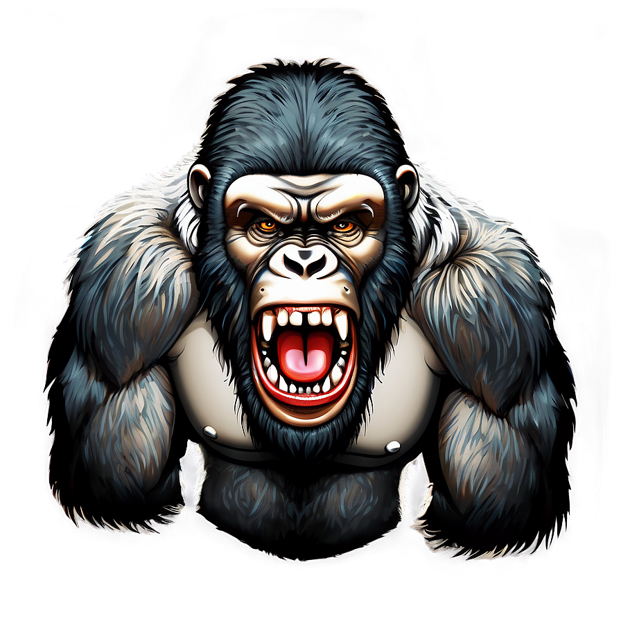 Angry Gorilla Tattoo Design Png 06252024 PNG Image