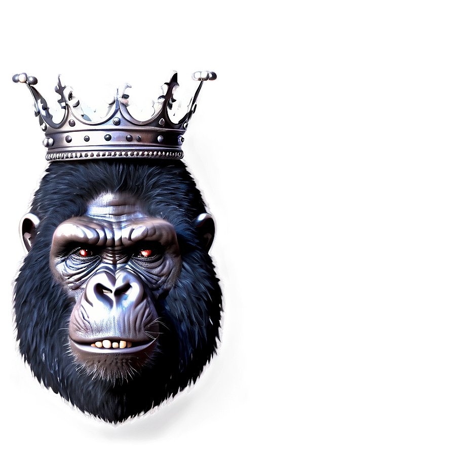 Angry Gorilla With Crown Png 06252024 PNG Image