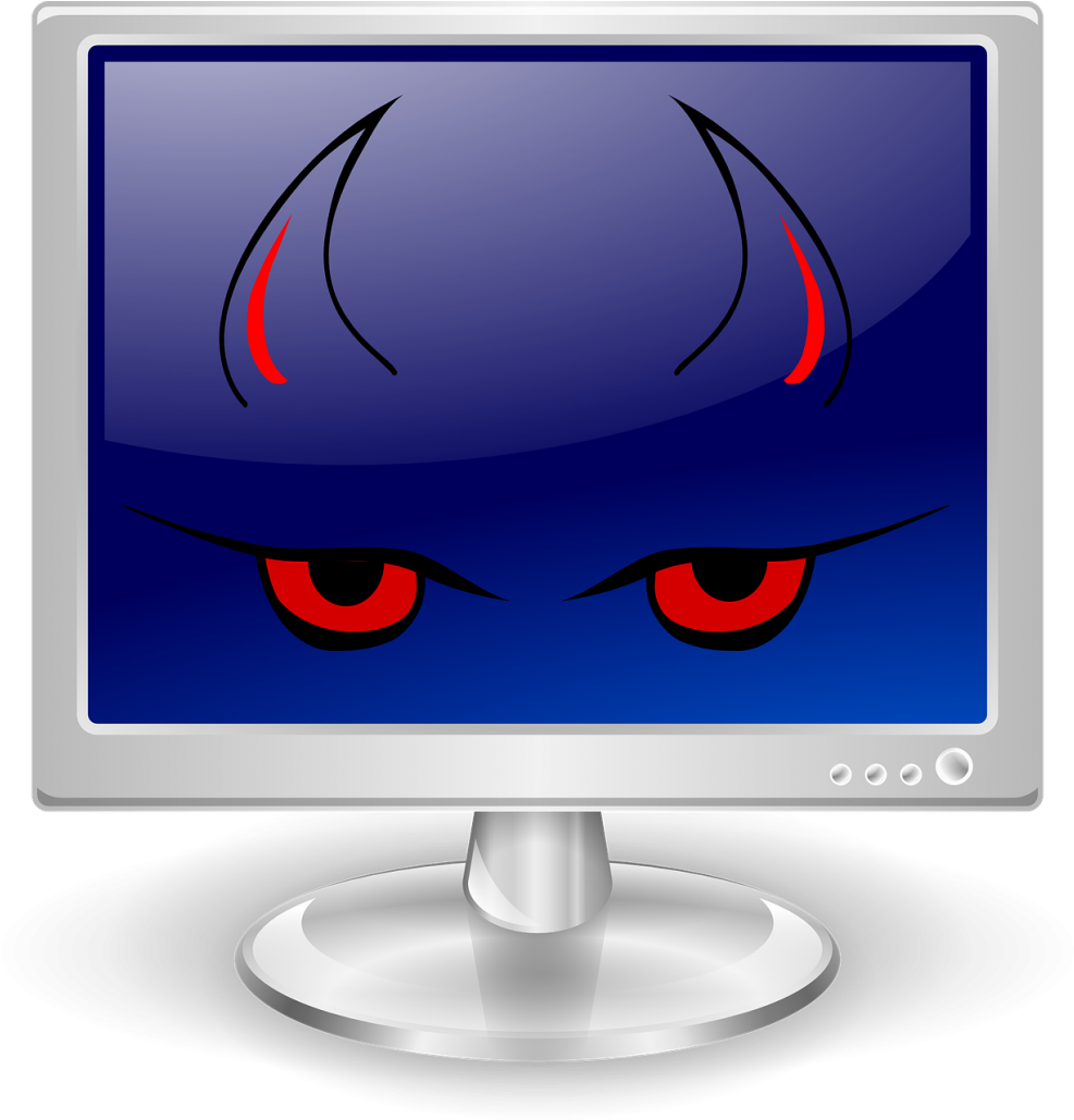 Angry Monitor Cartoon Character PNG Image