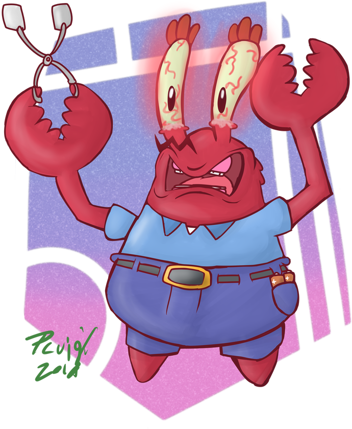 Angry Mr Krabs Illustration PNG Image