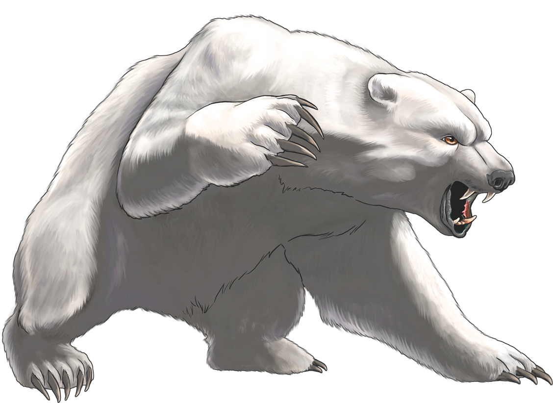 Angry Polar Bear Illustration PNG Image