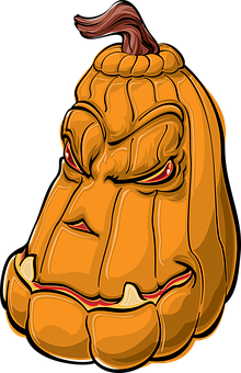 Angry Pumpkin Cartoon Vector PNG Image