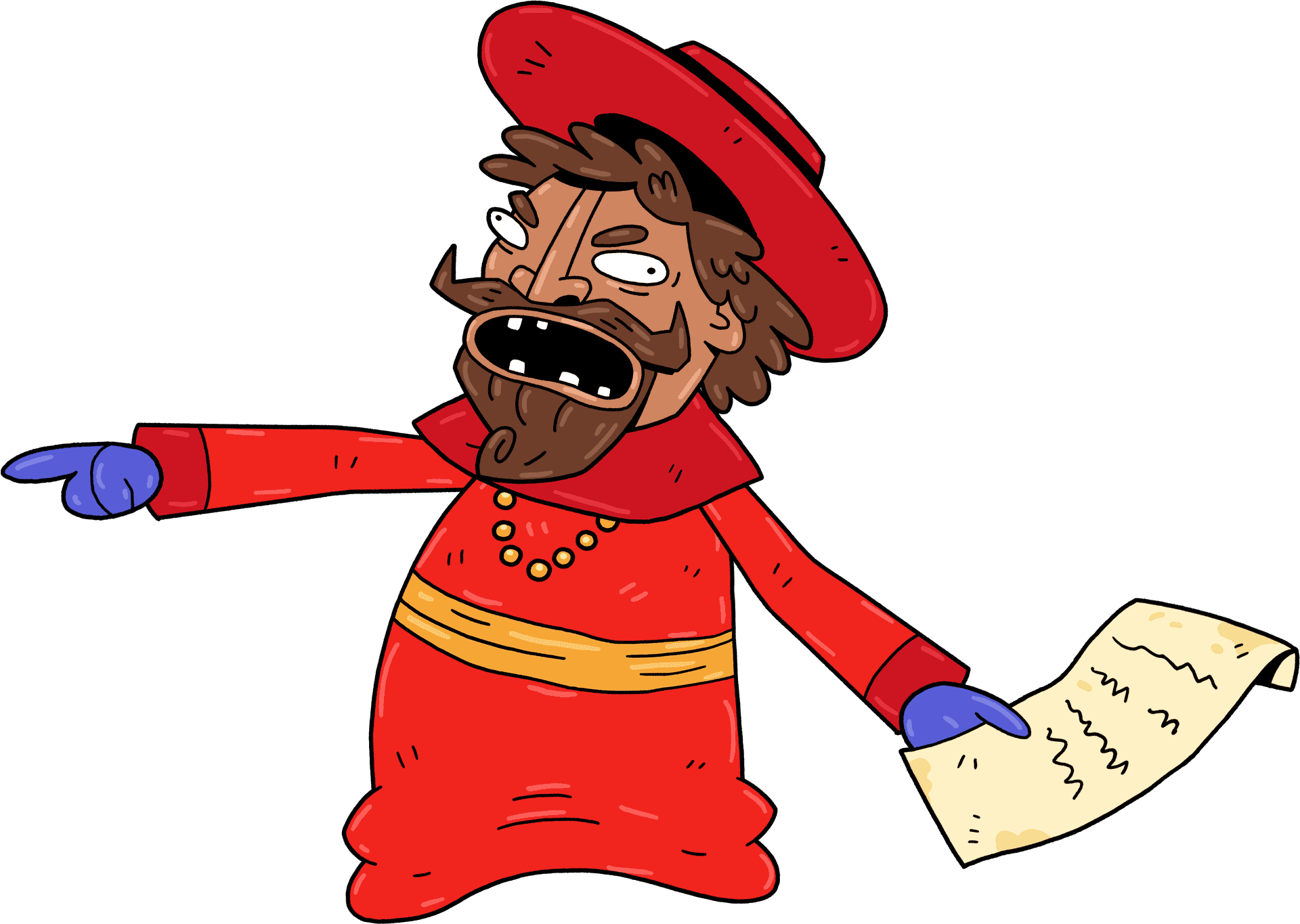 Angry Town Crier Cartoon PNG Image