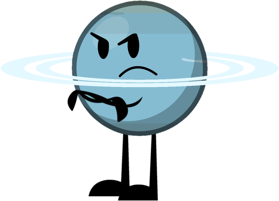 Angry Uranus Cartoon Character PNG Image