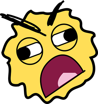 Angry Yellow Face Emoji PNG Image