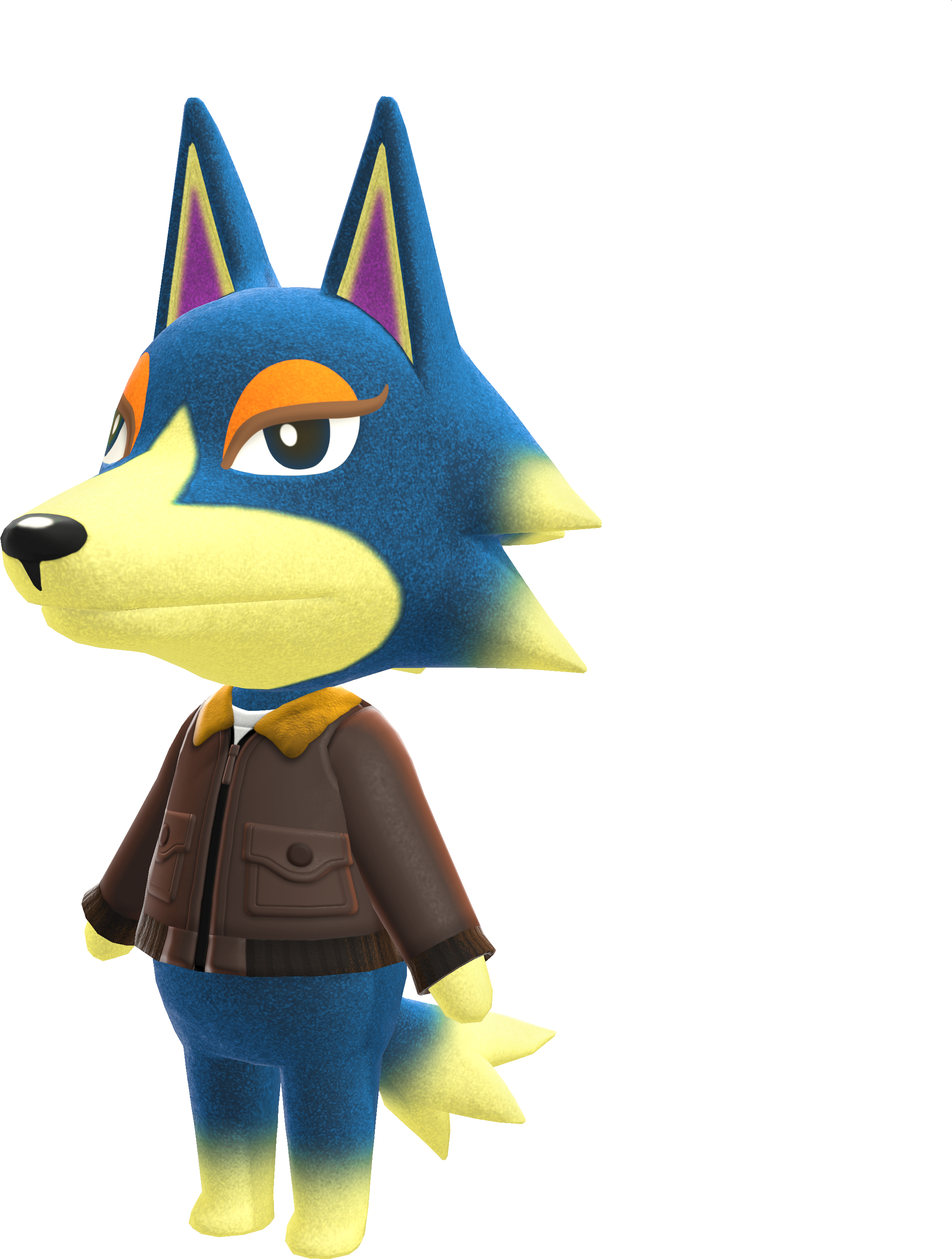 Animal Crossing Blue Wolf Character PNG Image