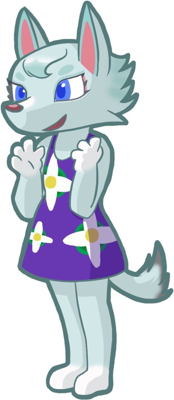 Animal Crossing Characterin Floral Dress PNG Image