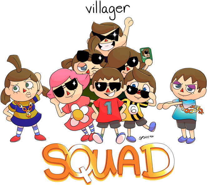 Animal Crossing Villager Squad PNG Image