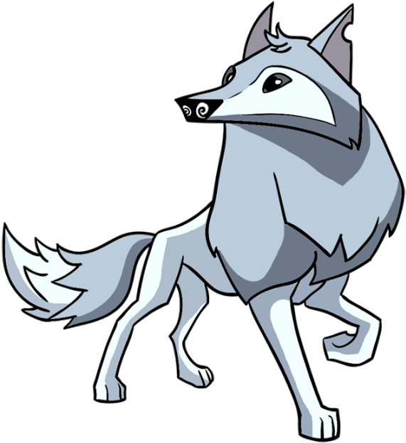 Animal Jam Artic Wolf Character PNG Image