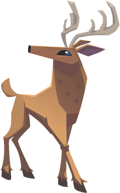 Animal_ Jam_ Stylized_ Deer_ Character PNG Image