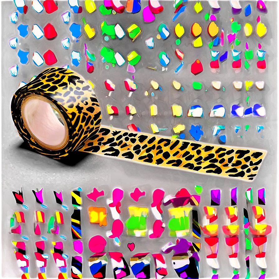 Animal Print Washi Tape Aesthetic Png Fbo PNG Image