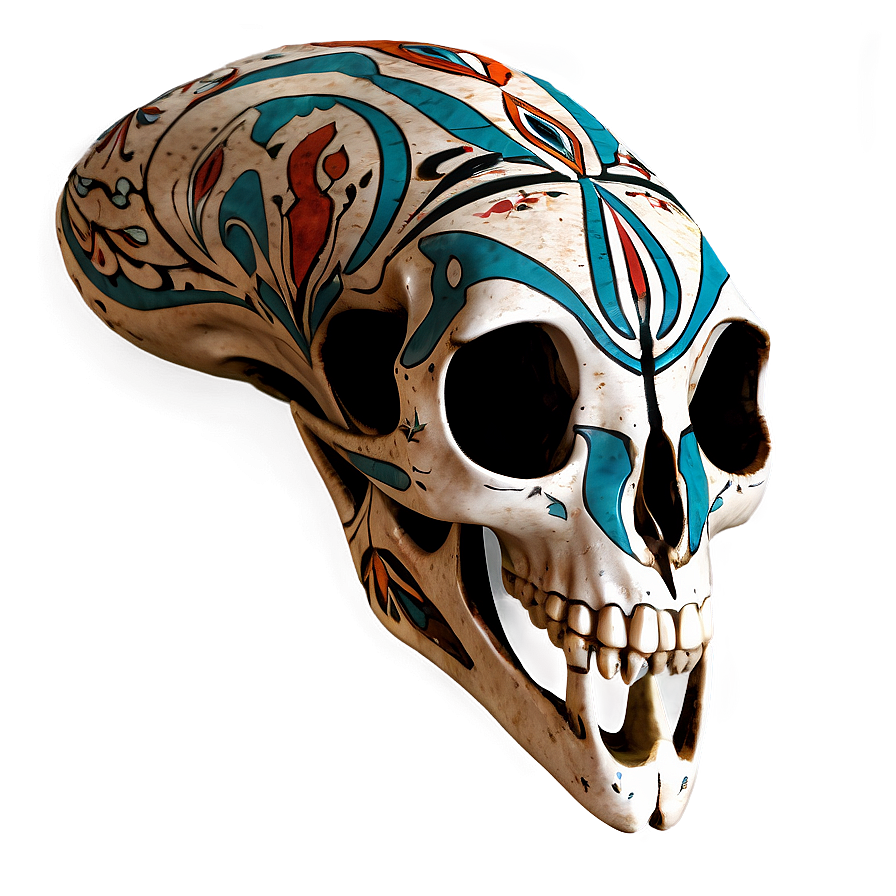 Animal Skull With Tribal Pattern Png Xav PNG Image