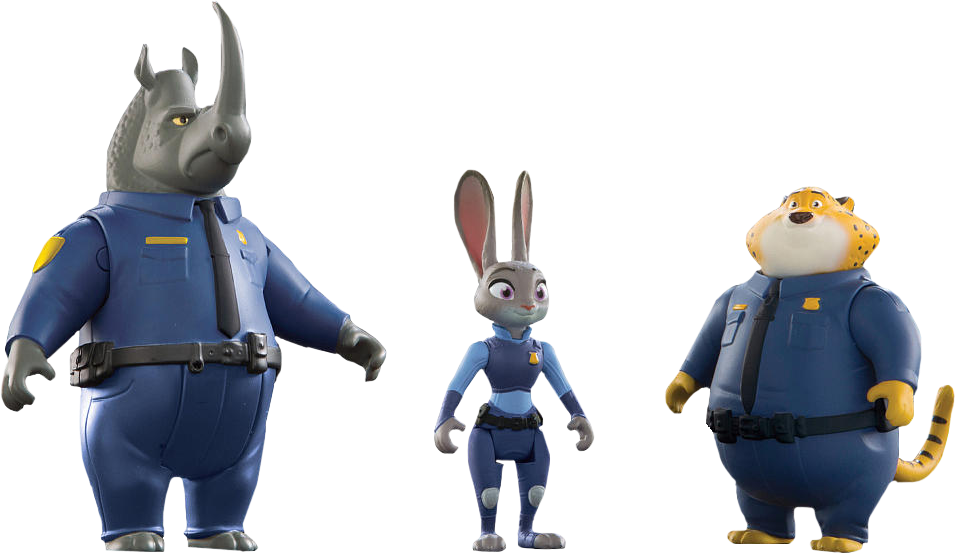 Animated_ Animal_ Police_ Trio PNG Image