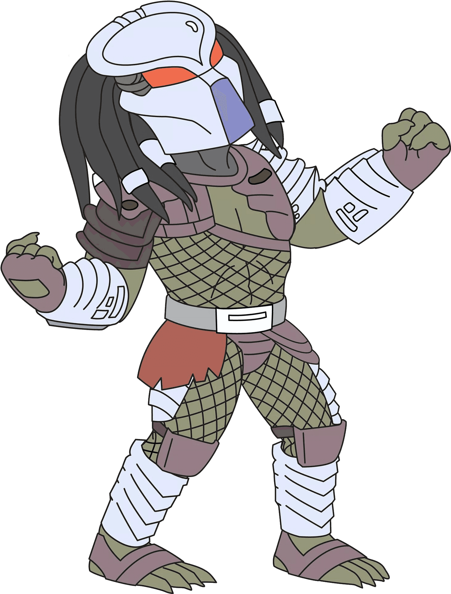 Animated Armored Warrior Stance PNG Image