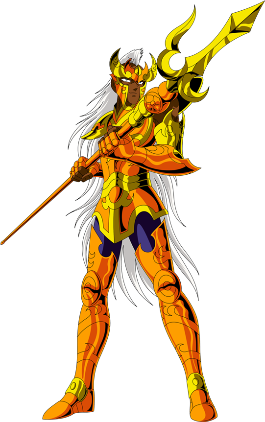 Animated_ Armored_ Warrior_with_ Spear PNG Image