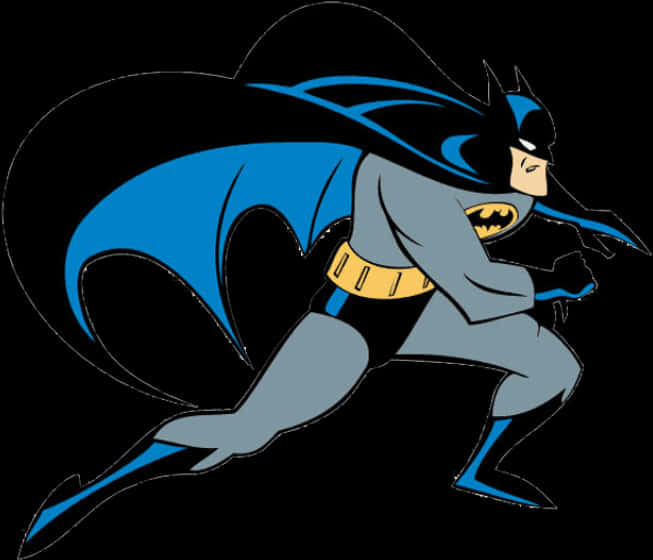 Animated Batman Action Pose PNG Image