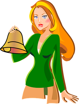 Animated Bellhop Girl Illustration PNG Image