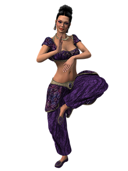 Animated Belly Dancer Character PNG Image