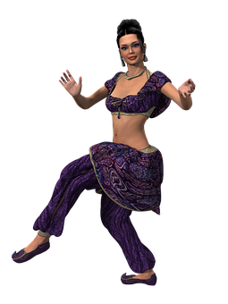 Animated Belly Dancer Pose PNG Image