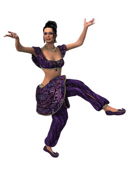 Animated Belly Dancer Pose PNG Image