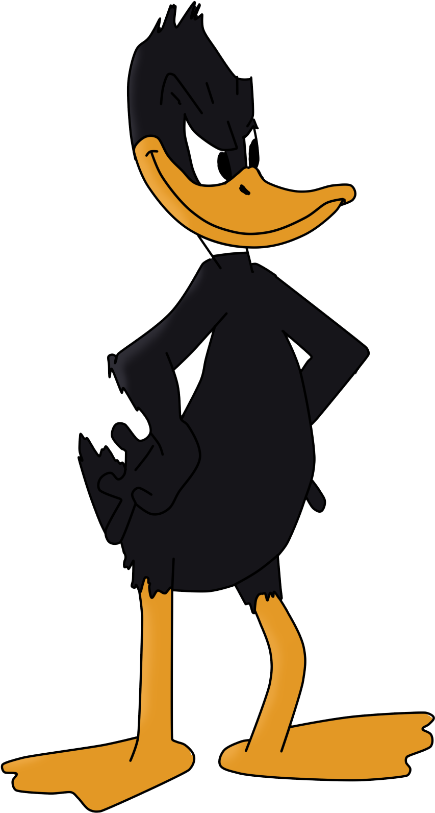 Animated Black Duck Character PNG Image