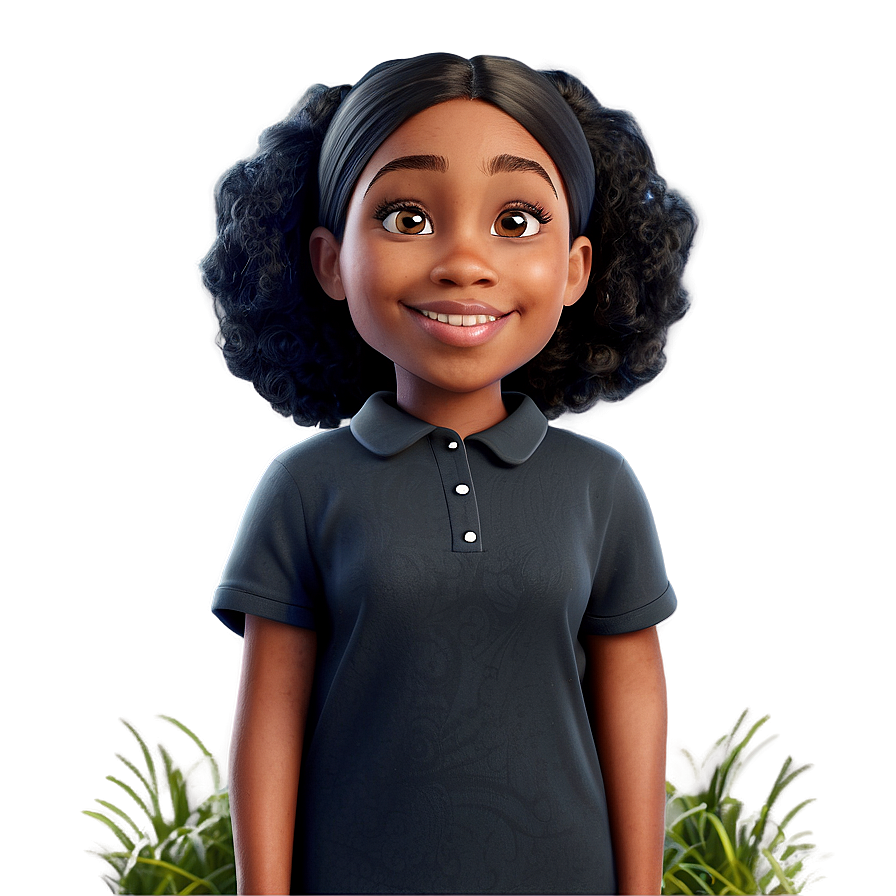 Animated Black Girl With Book Cartoon Png 06252024 PNG Image