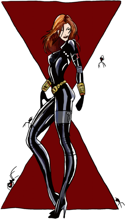 Animated Black Widow Stance PNG Image