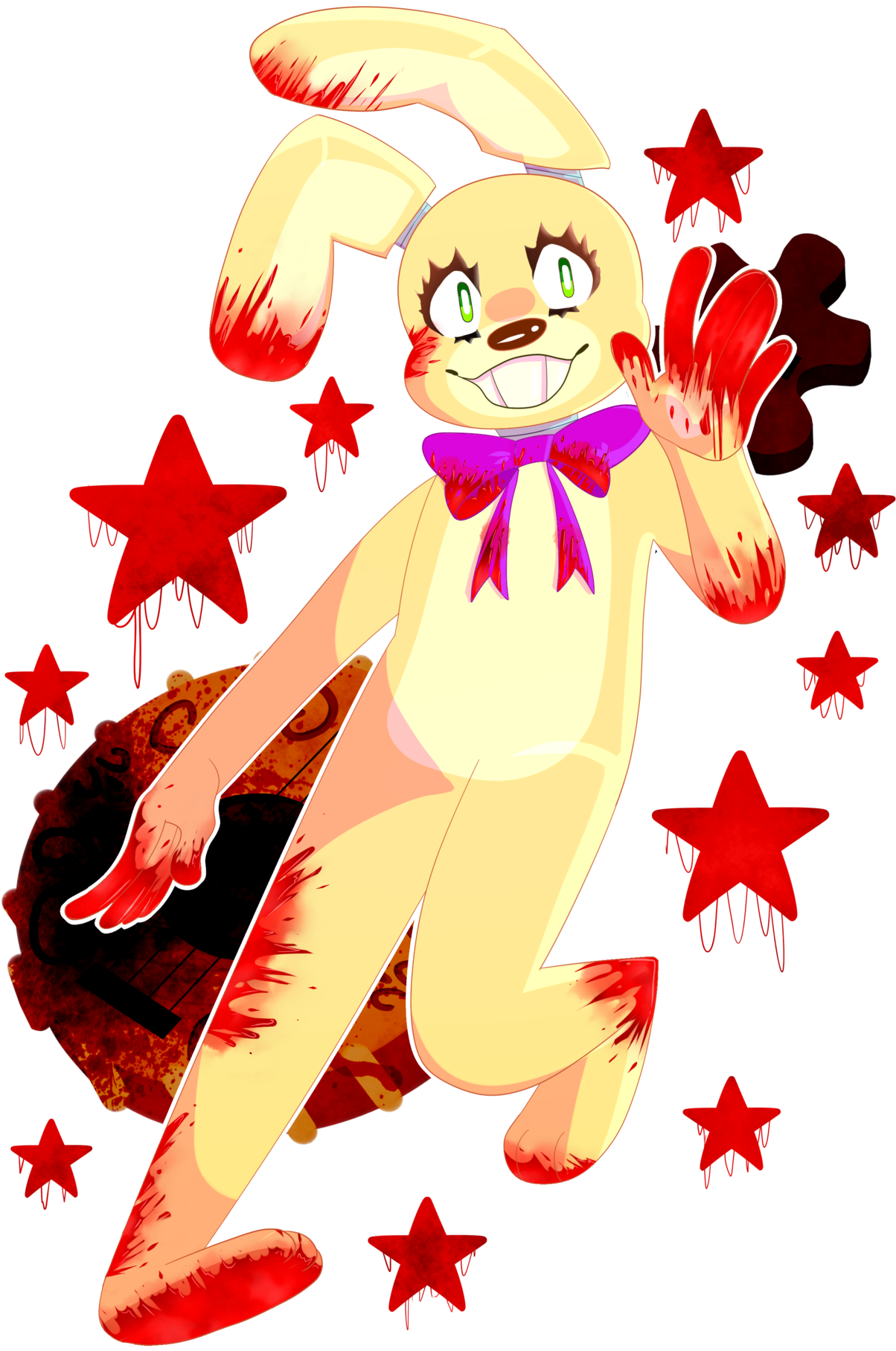 Animated Bloody Rabbit Cartoon PNG Image