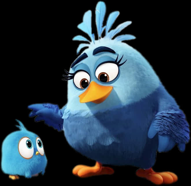 Animated Blue Birds Cartoon Characters PNG Image