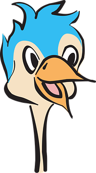 Animated Blue Crested Bird Character PNG Image