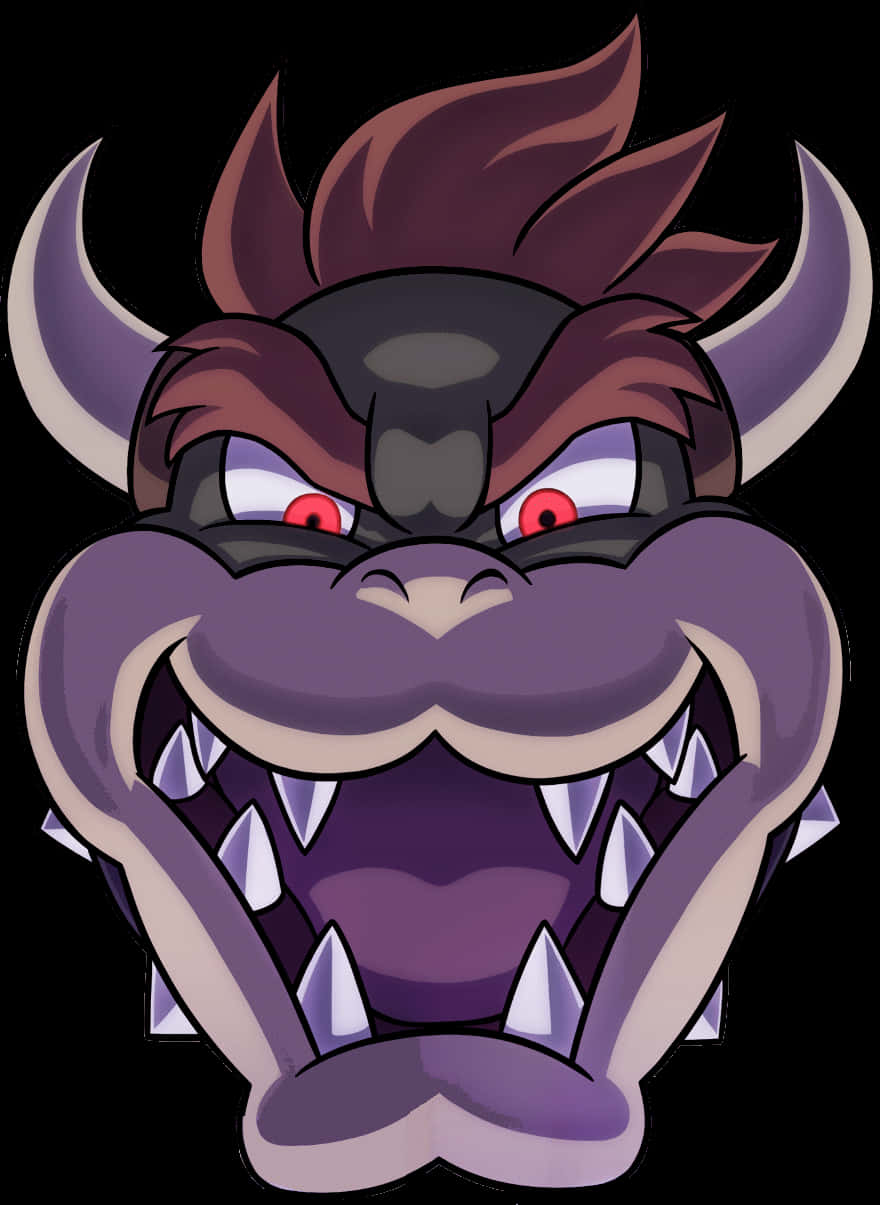 Animated Bowser Face Artwork PNG Image