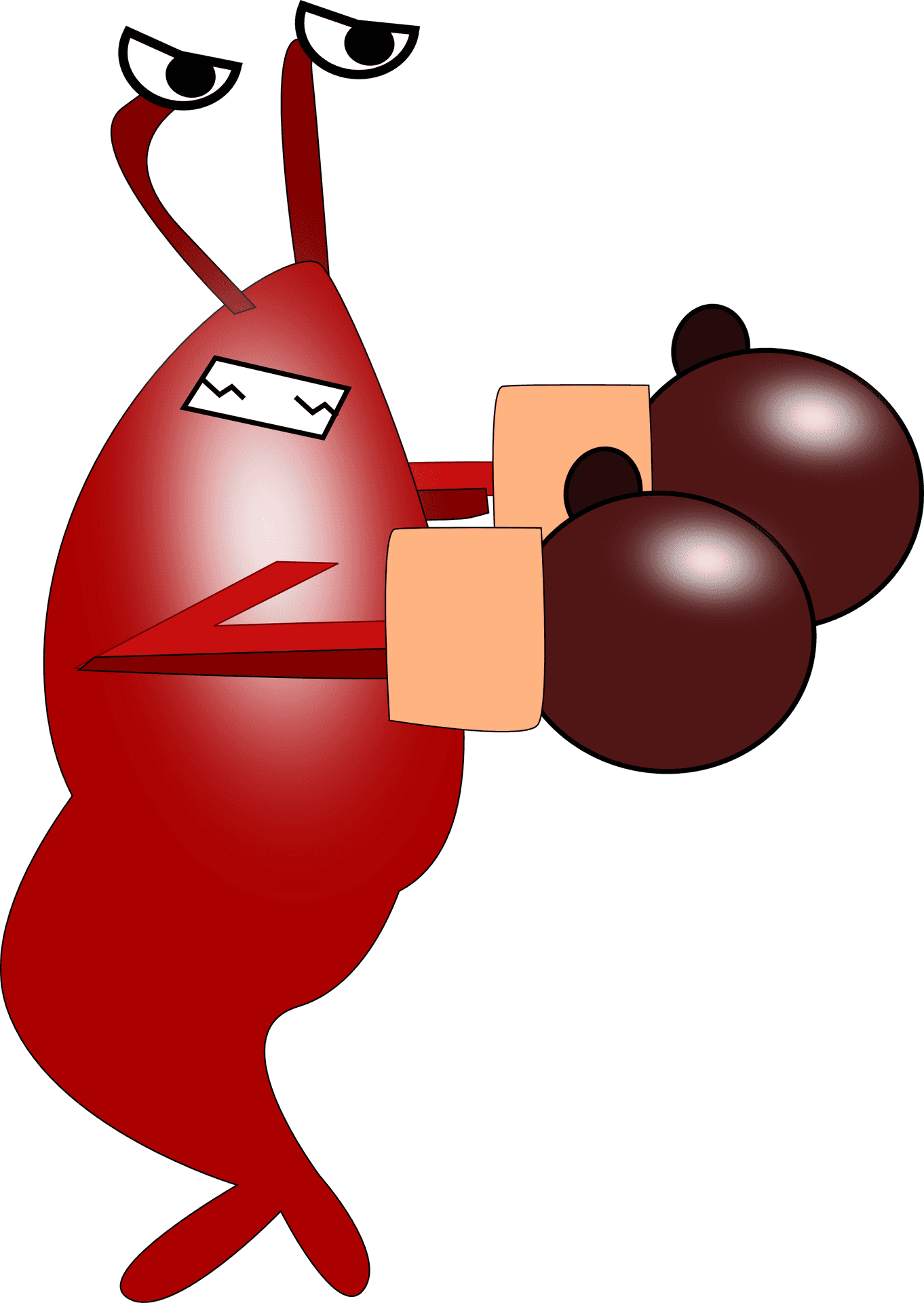 Animated Boxing Shrimp PNG Image