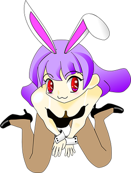 Animated Bunny Girl Cartoon PNG Image