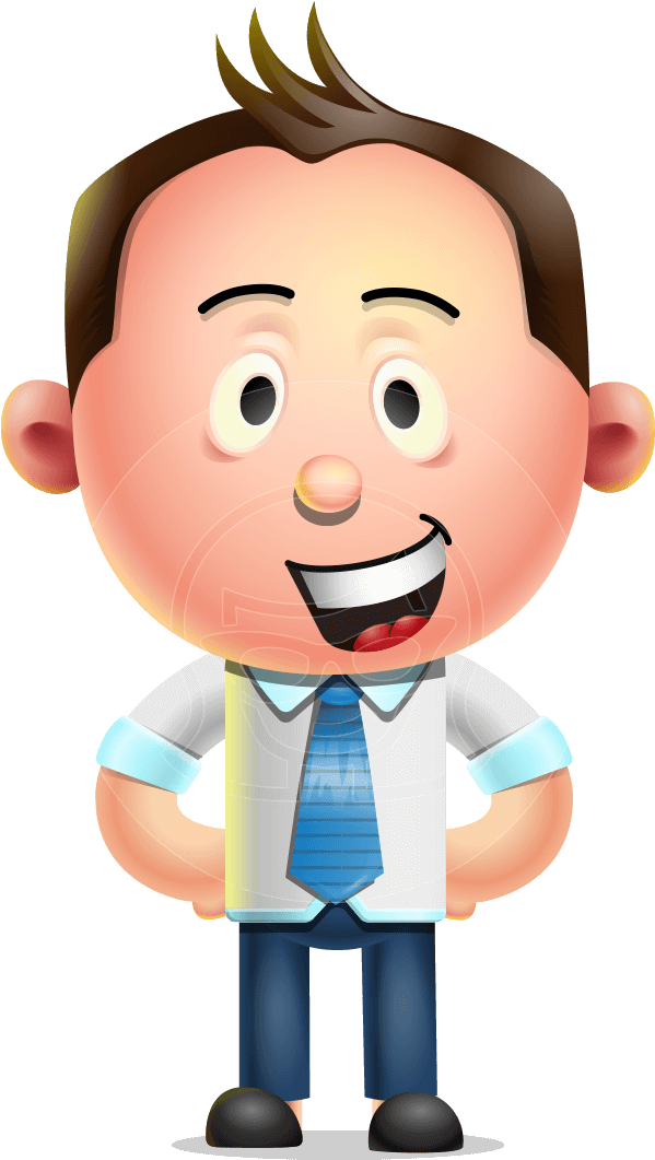 Animated Businessman Character PNG Image