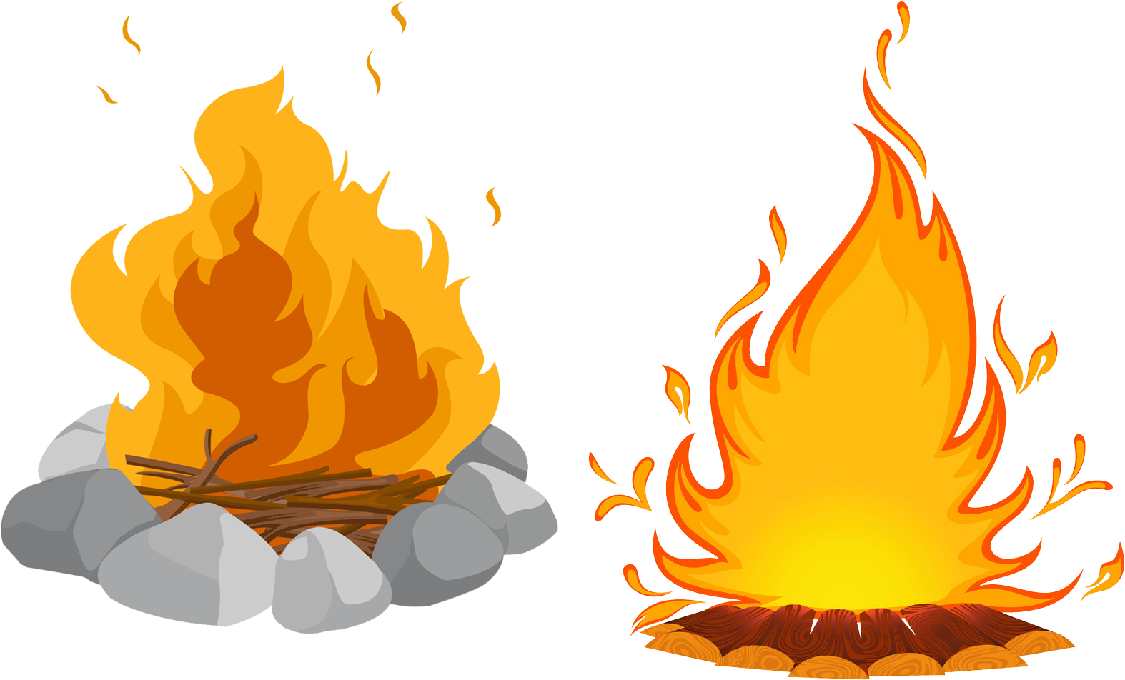 Animated Campfire Comparison PNG Image