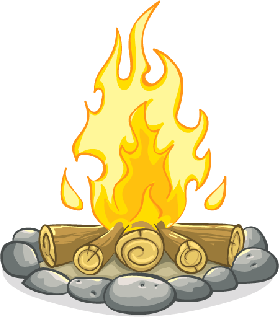 Animated Campfire Illustration PNG Image