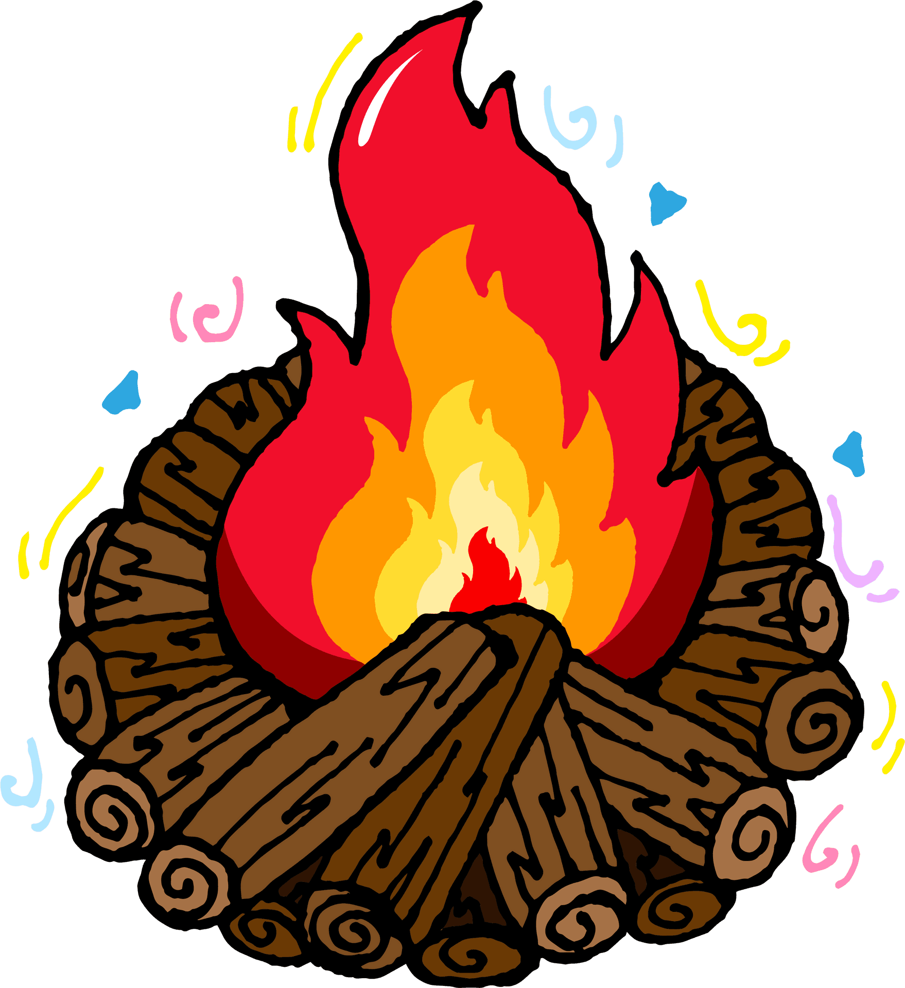 Animated Campfire Illustration PNG Image