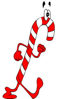 Animated Candy Cane Character PNG Image