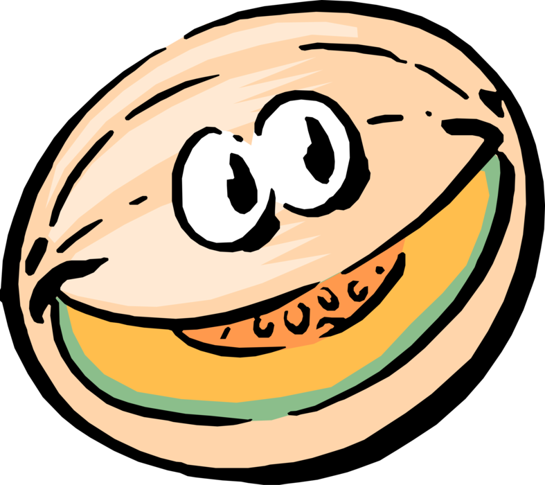 Animated Cantaloupe Character PNG Image