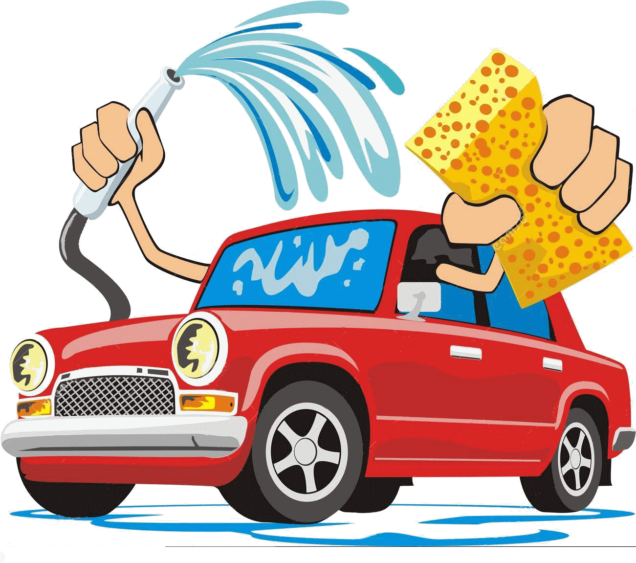 Animated Car Wash Illustration PNG Image