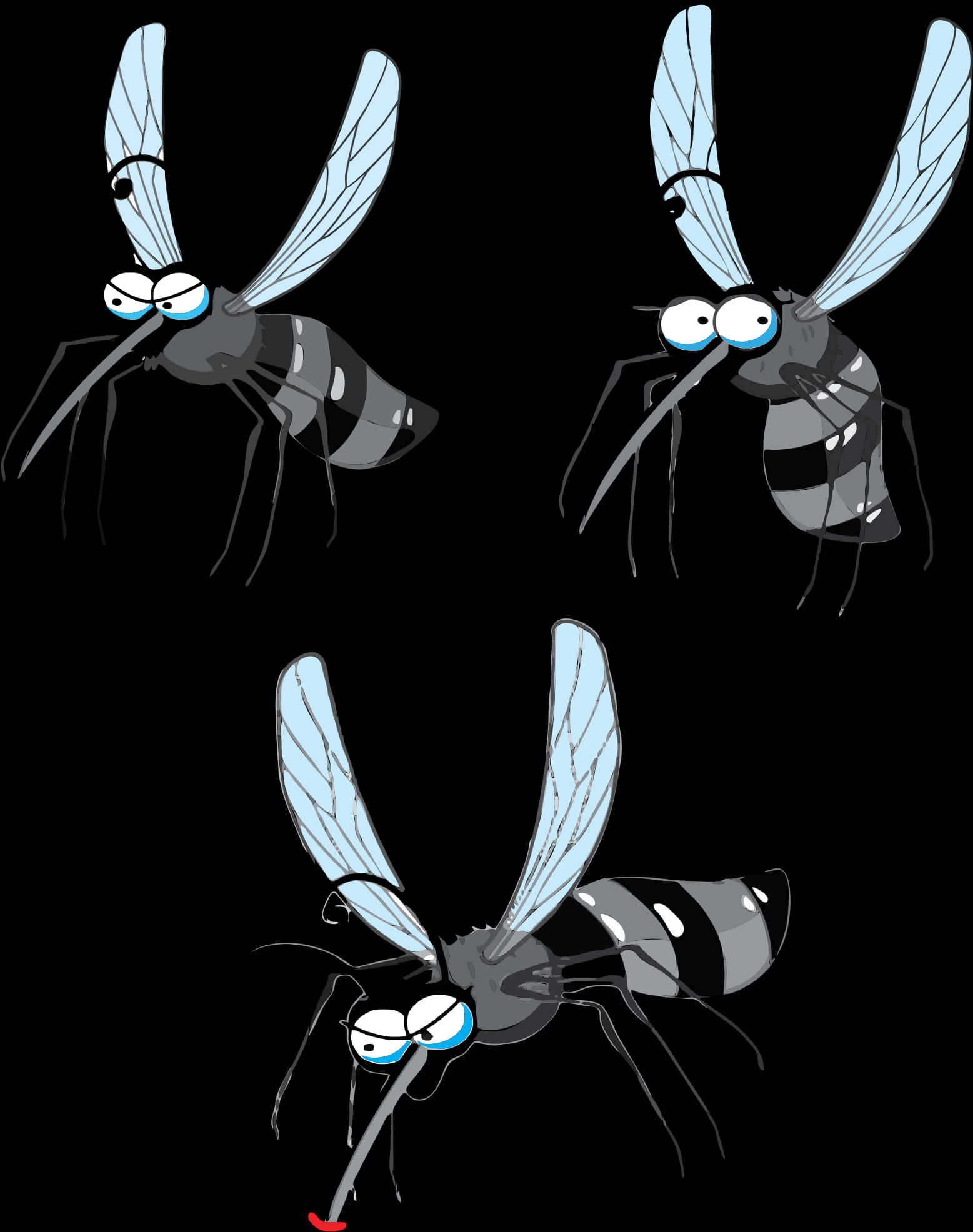 Animated Cartoon Flies Vector PNG Image